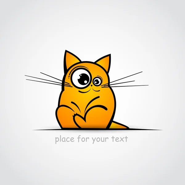 Drôle de croquis de chat. Place pour votre texte — Image vectorielle