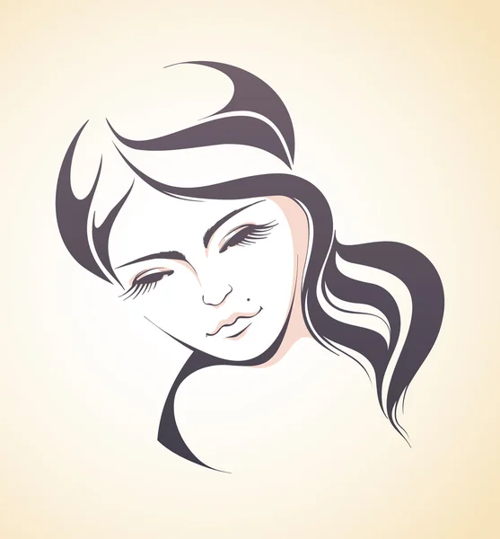 Illustration visage femme — Image vectorielle