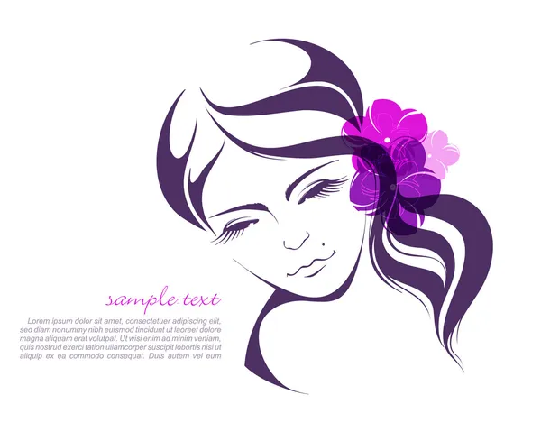 Beauty girl face — Stock Vector