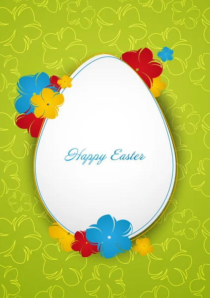 Easter green background with eggs with place for your text. Vector illustration — Stock Vector