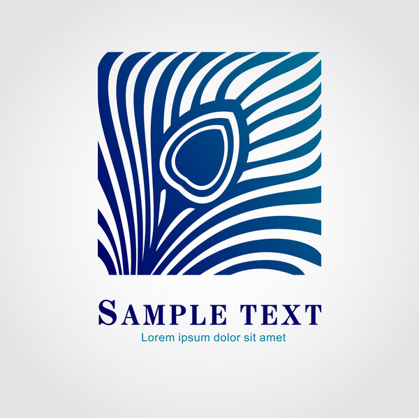 Абстрактное павлинье перо. Корпоративный символ. Вектор
.