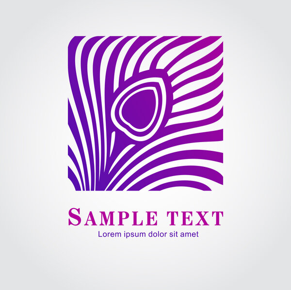 Павлинье перо. Абстрактный символ
