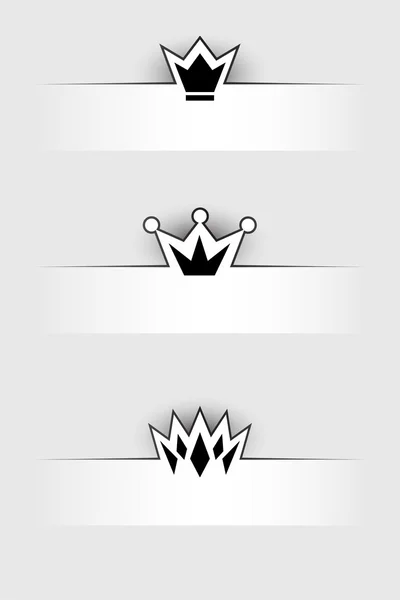 Web dividers with crown shape and shadows — Stock Vector