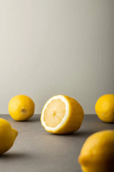 Fresh Raw Lemons Color Background High Resolution Image — Stock Photo, Image