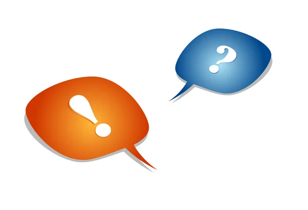 Question and exclamation mark with speech bubbles — Stock Vector