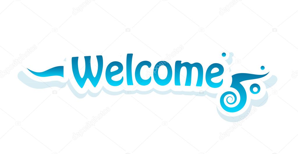 Welcome vector lettering on white background