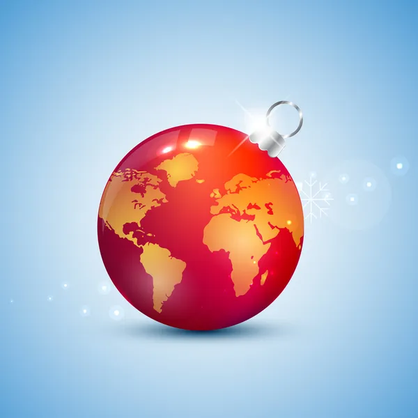 Globe christmas ball — Stock Vector