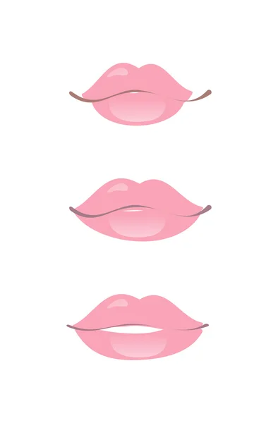 Labios rosas — Vector de stock