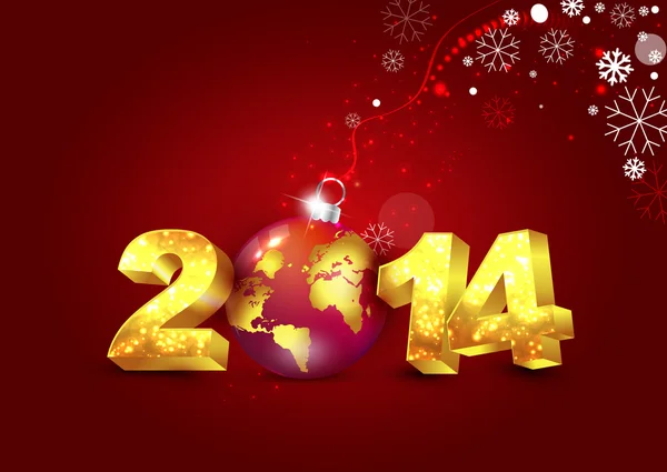 Yeni yıl 2014 kartı — Stok Vektör