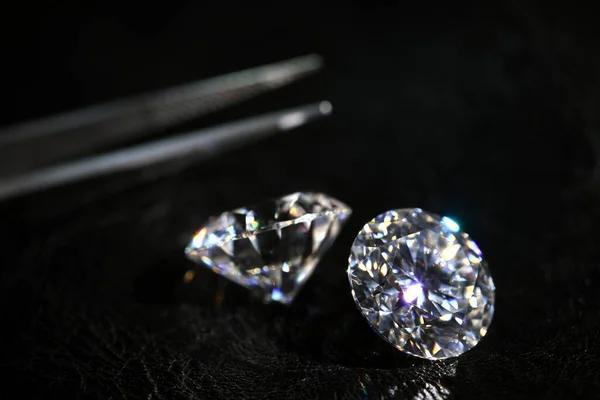 Diamantes Fundo Preto — Fotografia de Stock