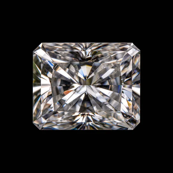 Diamond Radiant Cut Black Background — Stock Photo, Image
