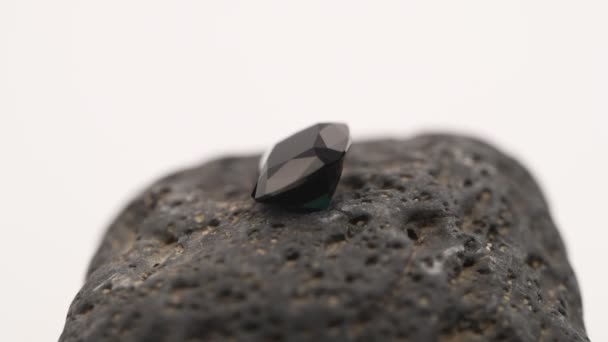 Πολύτιμη Πέτρα Σκούρο Φυσικό Φόντο — Αρχείο Βίντεο