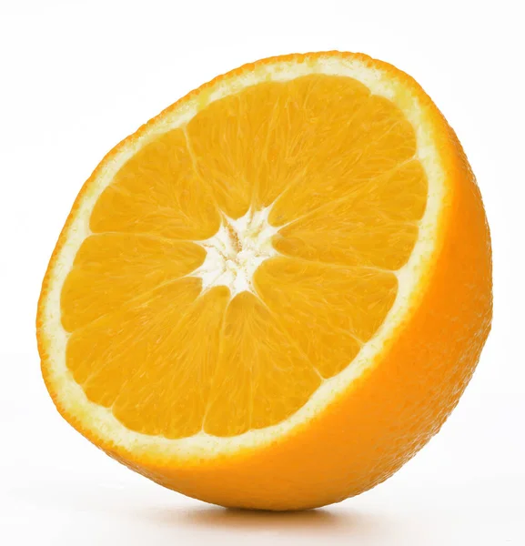 Slice Orange Fruit White Background — Stock Photo, Image