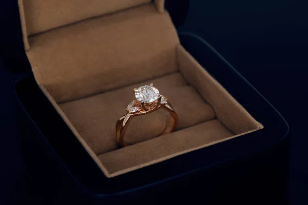 Engagement Diamond Ring in Jewelry Box