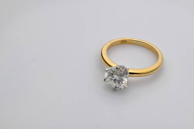 Classic Wedding Jewelry Ring on White Background