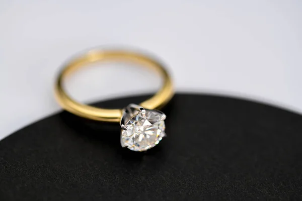 Classic Wedding Jewelry Ring on Black White Background