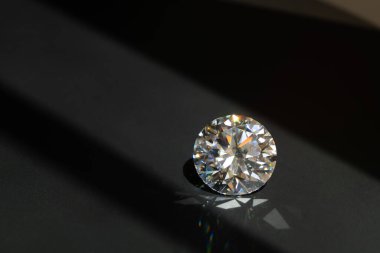 Big Carat Luxury Diamond Gemstone on Black Jewelry Table