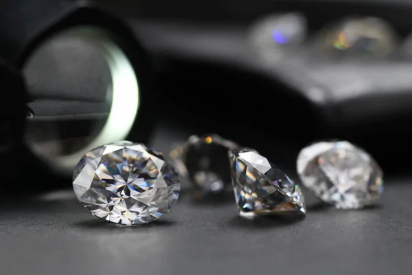 Preciosos Diamantes Talla Redonda Quilates Grandes —  Fotos de Stock
