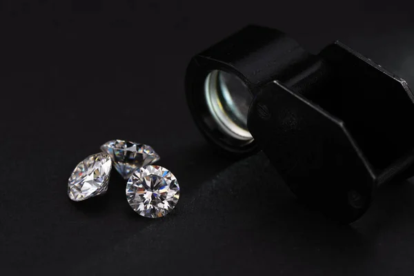 Preciosos Grandes Quilates Redondo Cortar Diamantes — Fotografia de Stock