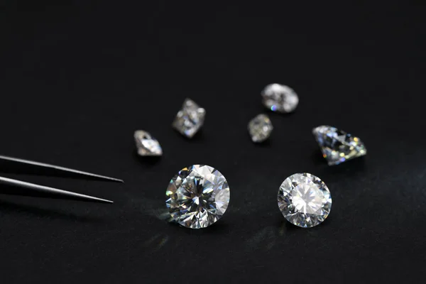 Pedras Preciosas Diamante Mesa Jóias — Fotografia de Stock