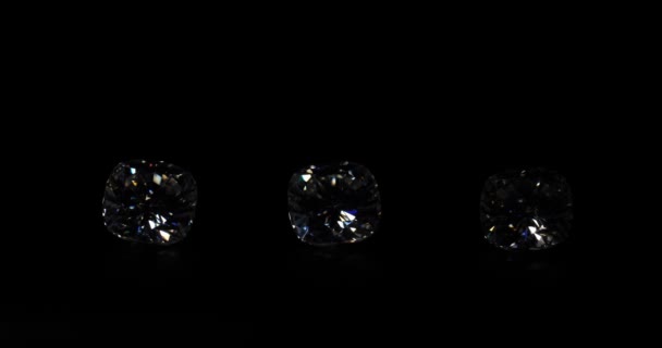 Diamants Brillants Brillants Sur Fond Noir — Video