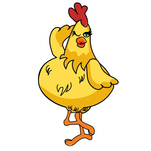 Dibujos animados de pollo de popa 02 — Vector de stock