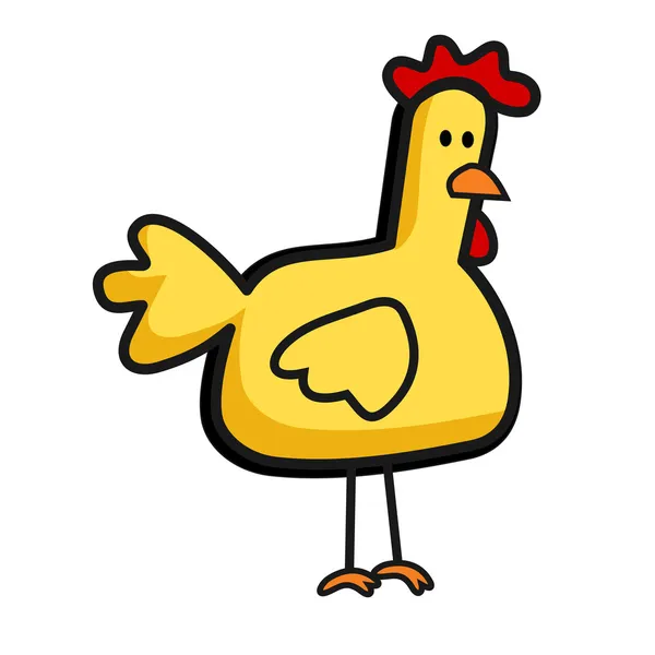 (Inggris) Daft Chicken Cartoon 01 Stok Ilustrasi 