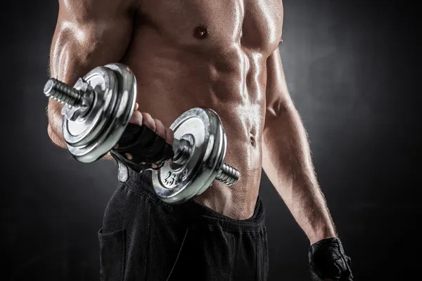 Fitness with dumbbells — Stock Photo, Image