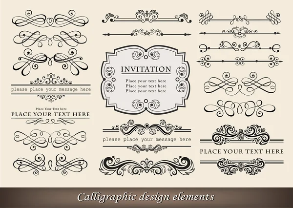 Calligraphic elements and page decoration — Stock Vector