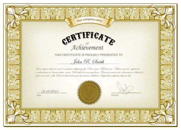 Gold certificate — Stock Vector