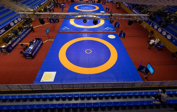 Empty Wrestling Mats Pankration World Championships Ουκρανία Χάρκοβο Νοεμβρίου 2021 — Φωτογραφία Αρχείου