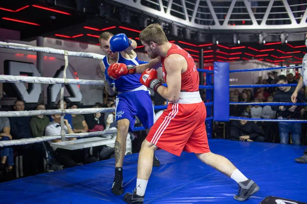 Togobitsky Ilya Antonov Alexander Arasındaki Ağırlık Kategorisinde Kadar Ulaşan Boks — Stok fotoğraf