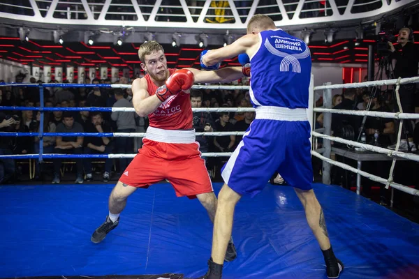 Bout Tussen Togobitsky Ilya Antonov Alexander Gewichtsklasse Tot Tijdens Boxing — Stockfoto