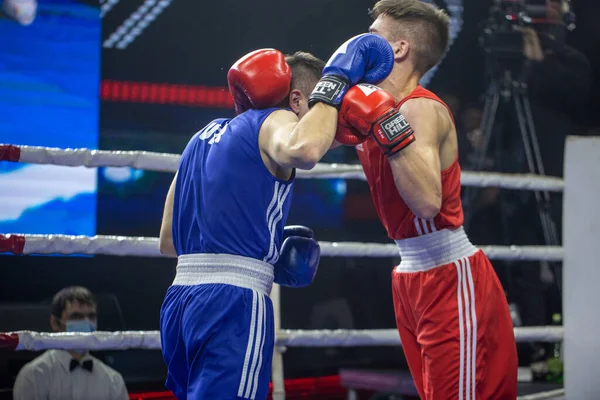 Bout Tussen Galkin Ivan Boyko Ignat Gewichtsklasse Tot Tijdens Het — Stockfoto