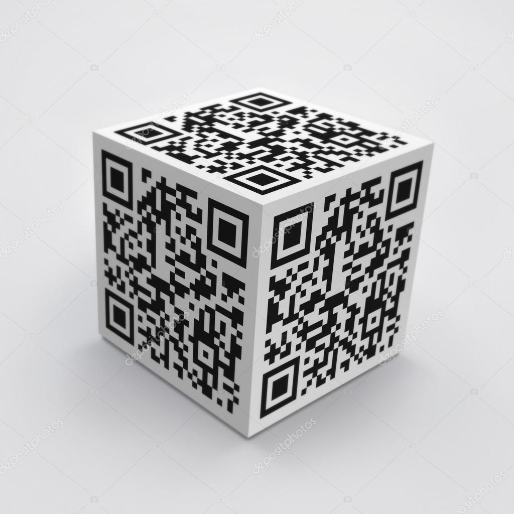 Cube 3D avec code QR image libre de droit par bloomua © #12398625