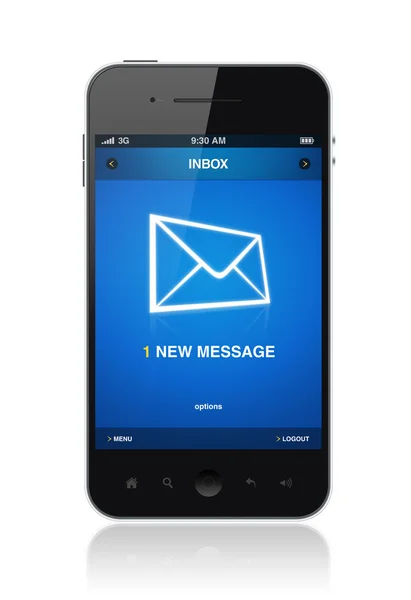 Nova mensagem no telefone móvel — Fotografia de Stock