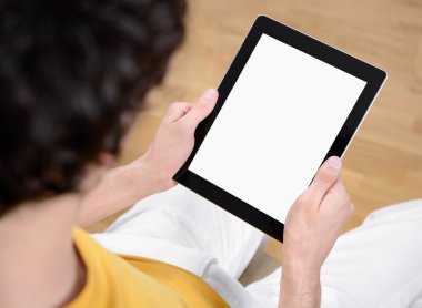 boş ekran ile dijital tablet holding