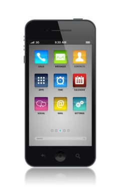 uygulama simgelerine sahip modern akıllı telefon