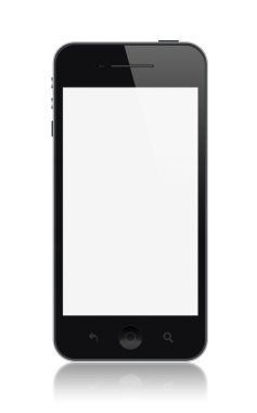 Modern smartphone ile izole boş bir ekran