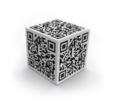 izole qr kod ile 3D küp