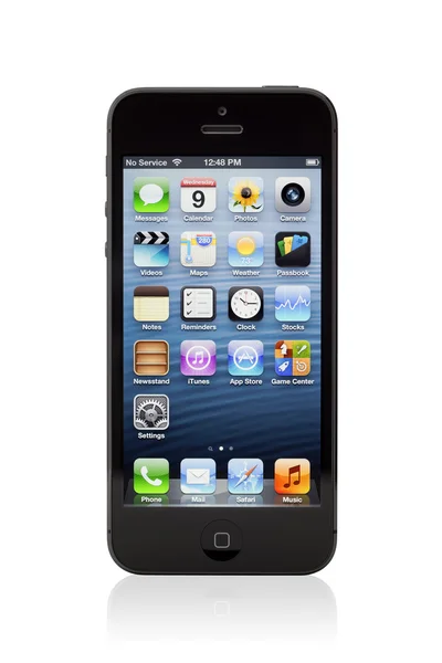 Nowy czarny apple iphone 5 — Zdjęcie stockowe