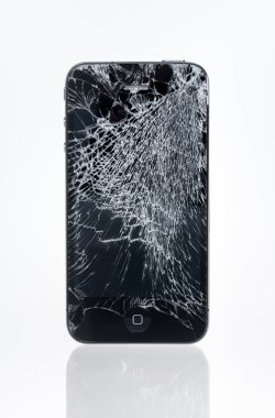 Apple iPhone 4 with crashed screen clipart