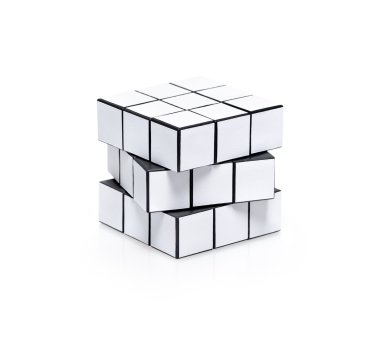 Blank white cubic twist puzzle clipart
