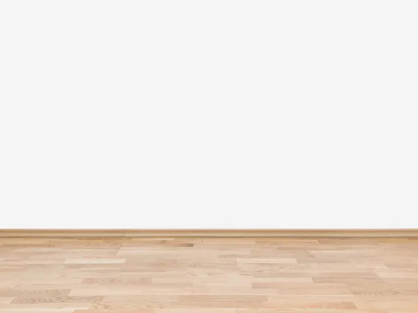 Empty white wall with wooden floor — Stock Photo, Image