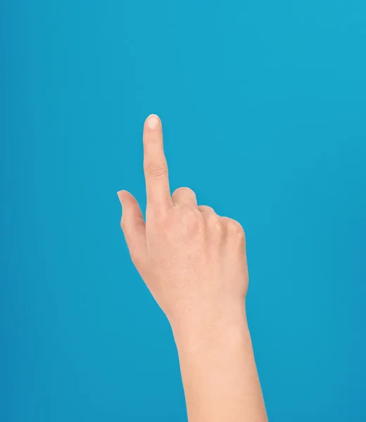 Mão fazendo um toque ou apontando gesto — Fotografia de Stock