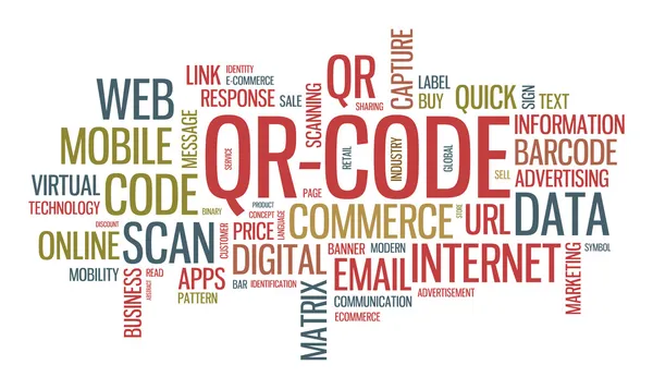 QR code word cloud illustration Vector Graphics