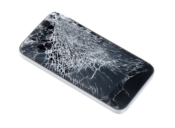 Мобильный телефон со сломанным экраном