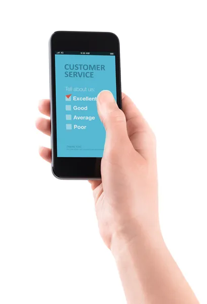 Customer service feedback on mobile — Stock Photo, Image