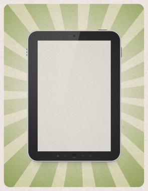 retro arka plan üzerinde dijital tablet