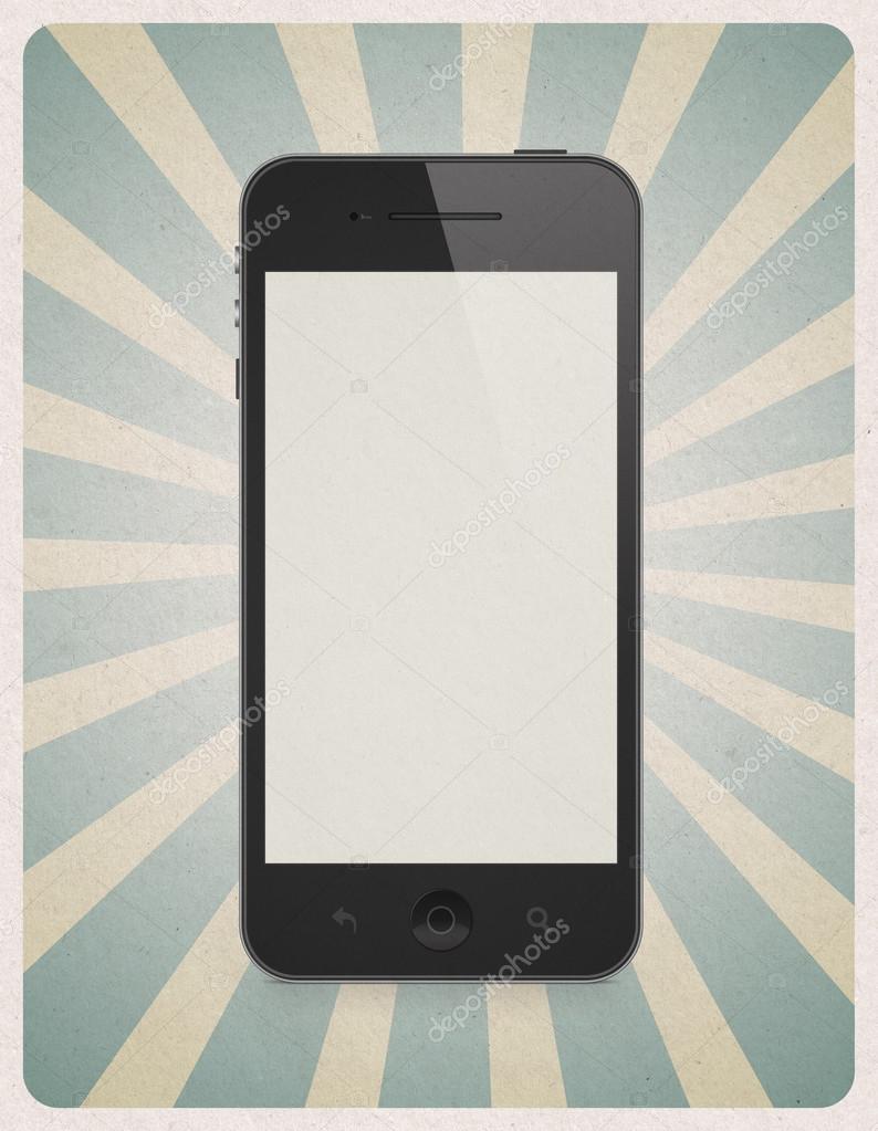 Fondo de estilo retro con teléfono móvil — Foto de stock #24611517 © bloomua, image size:794x1023